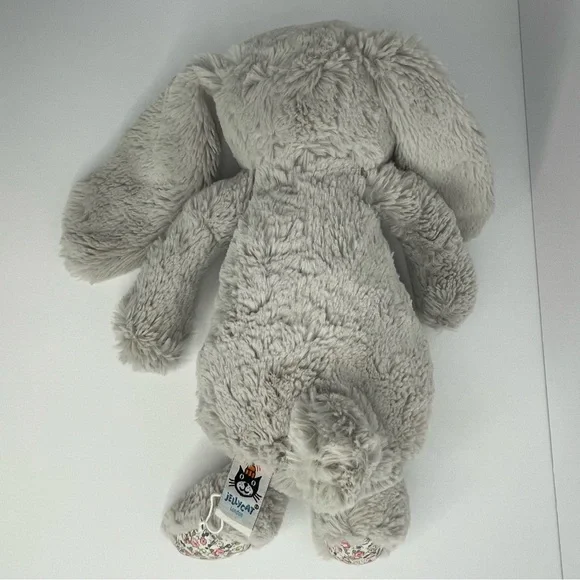 Jellycat London Silver Blossom Bunny Gray Soft Medium 12” HTF Plush - Picture 10 of 16